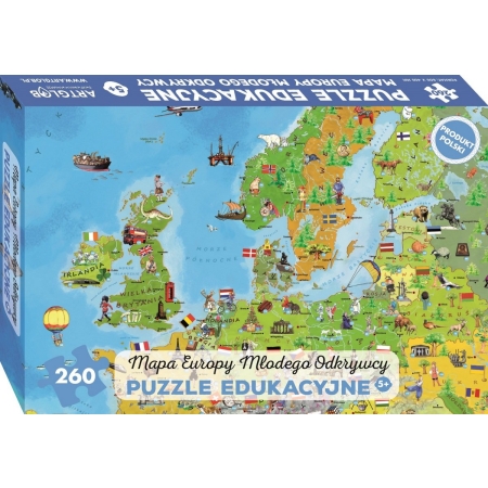 PUZZLE 260 Mapa Europy Młodego Odkrywcy